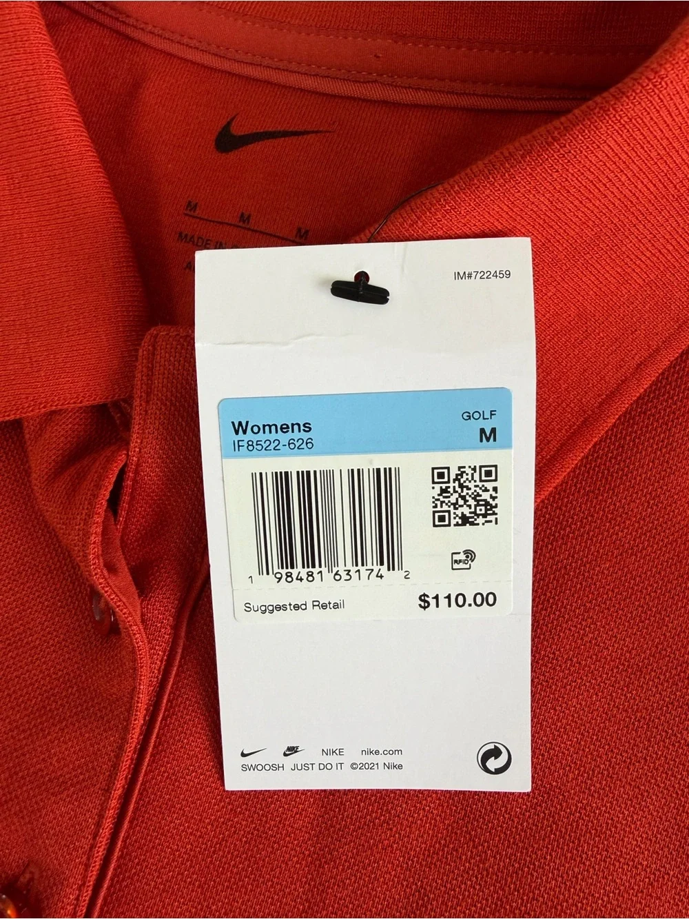 Nike Women's Golf Polo Dress w Pockets Medium Dragon Orange IF8522-626